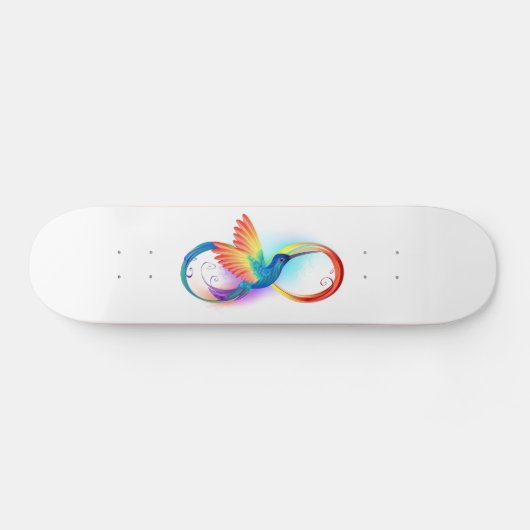 Regenboogvogel met oneindige symbolen persoonlijk skateboard (Horizontaal)