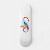Regenboogvogel met oneindige symbolen persoonlijk skateboard (Voorkant)