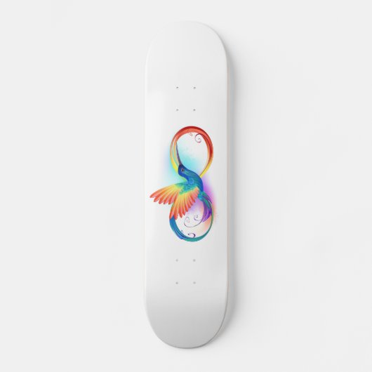 Regenboogvogel met oneindige symbolen persoonlijk skateboard (Voorkant)