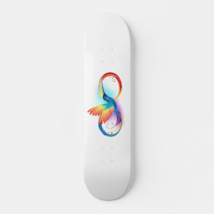 Regenboogvogel met oneindige symbolen persoonlijk skateboard