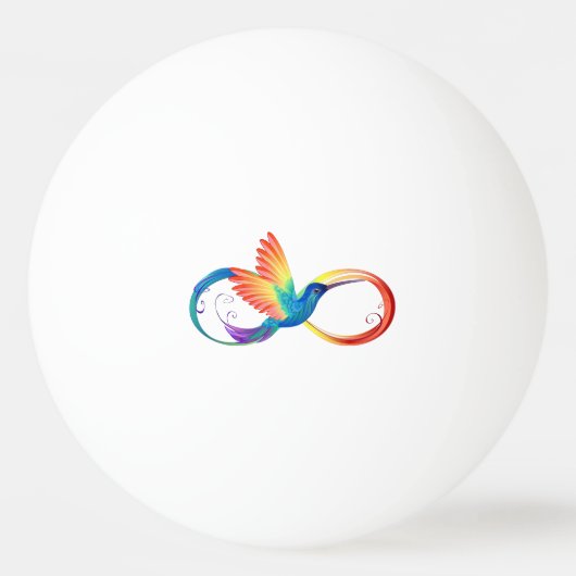 Regenboogvogel met oneindige symbolen pingpongbal (Achterkant)