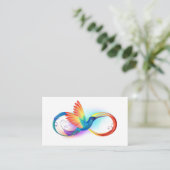 Regenboogvogel met oneindige symbolen plaatskaartje (Staand voorkant)