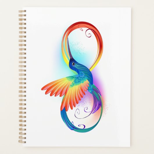 Regenboogvogel met oneindige symbolen planner (Voorkant)