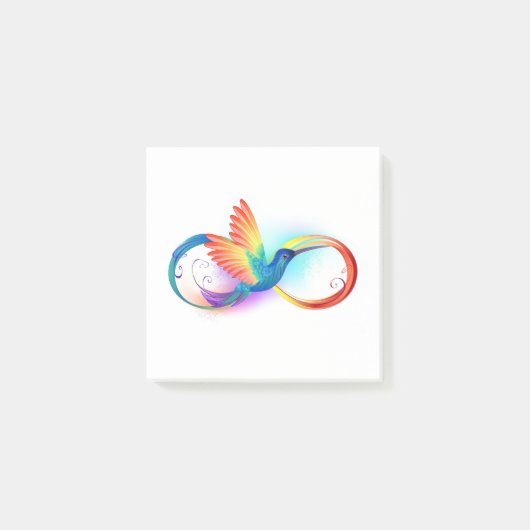 Regenboogvogel met oneindige symbolen post-it® notes (Voorkant)