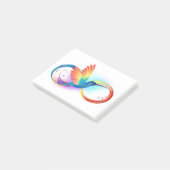 Regenboogvogel met oneindige symbolen post-it® notes (Schuin)