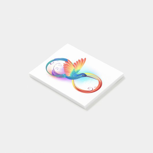 Regenboogvogel met oneindige symbolen post-it® notes (Schuin)