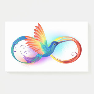 Regenboogvogel met oneindige symbolen post-it® notes