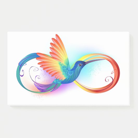 Regenboogvogel met oneindige symbolen post-it® notes (Voorkant)