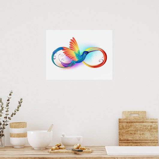 Regenboogvogel met oneindige symbolen poster (Keuken)