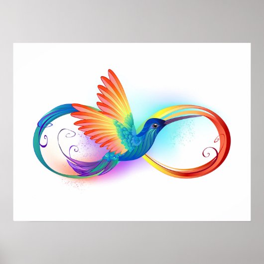 Regenboogvogel met oneindige symbolen poster (Voorkant)