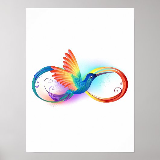 Regenboogvogel met oneindige symbolen poster (Voorkant)