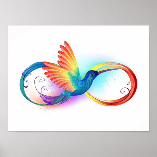 Regenboogvogel met oneindige symbolen poster (Voorkant)