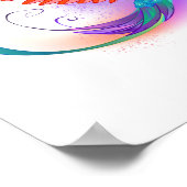 Regenboogvogel met oneindige symbolen poster (Hoek)