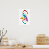 Regenboogvogel met oneindige symbolen poster (Keuken)