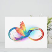 Regenboogvogel met oneindige symbolen programmakaart (Staand voorkant)