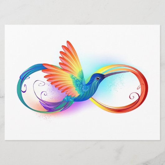 Regenboogvogel met oneindige symbolen programmakaart (Voorkant)