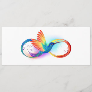 Regenboogvogel met oneindige symbolen programmakaart