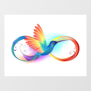 Regenboogvogel met oneindige symbolen raamsticker