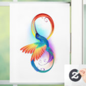 Regenboogvogel met oneindige symbolen raamsticker (Huis)