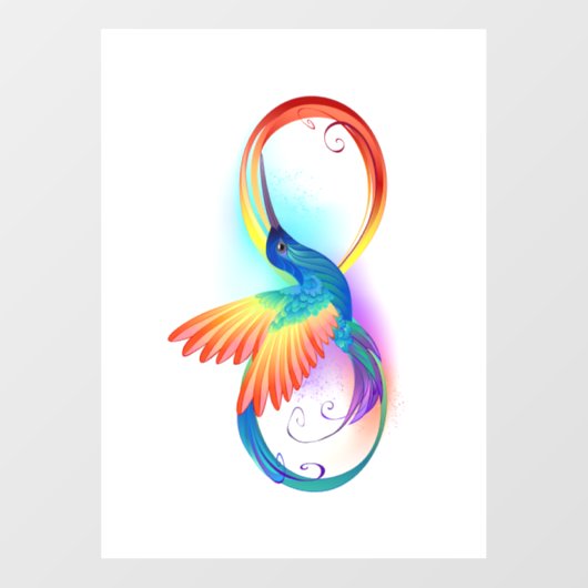 Regenboogvogel met oneindige symbolen raamsticker (Vel)