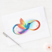 Regenboogvogel met oneindige symbolen rechthoekige sticker (Envelop)