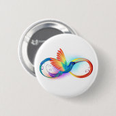 Regenboogvogel met oneindige symbolen ronde button 5,7 cm (Voorkant /achterkant)