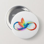 Regenboogvogel met oneindige symbolen ronde button 7,6 cm (Voorkant /achterkant)