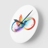 Regenboogvogel met oneindige symbolen ronde klok (Hoek)