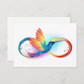 Regenboogvogel met oneindige symbolen RSVP kaartje (Voorkant / Achterkant)