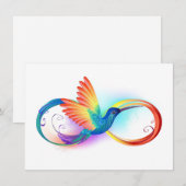 Regenboogvogel met oneindige symbolen save the date (Voorkant / Achterkant)