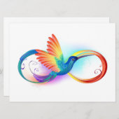 Regenboogvogel met oneindige symbolen save the date (Voorkant / Achterkant)
