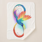 Regenboogvogel met oneindige symbolen sherpa deken (Voorkant)