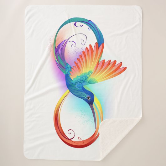 Regenboogvogel met oneindige symbolen sherpa deken (Voorkant)