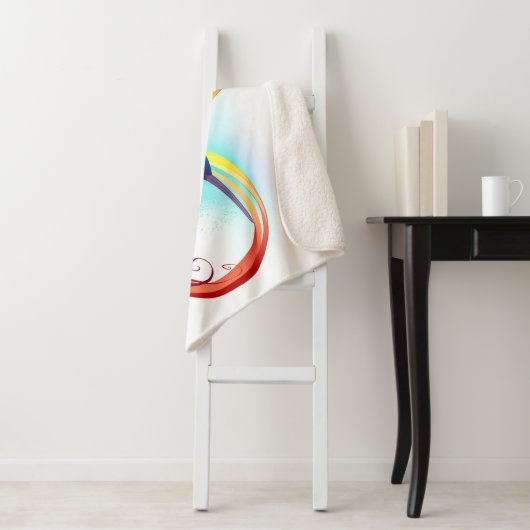 Regenboogvogel met oneindige symbolen sherpa deken (In situ)