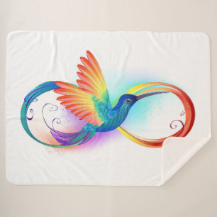 Regenboogvogel met oneindige symbolen sherpa deken