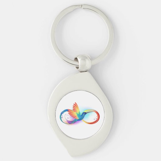 Regenboogvogel met oneindige symbolen sleutelhanger (Voorkant)