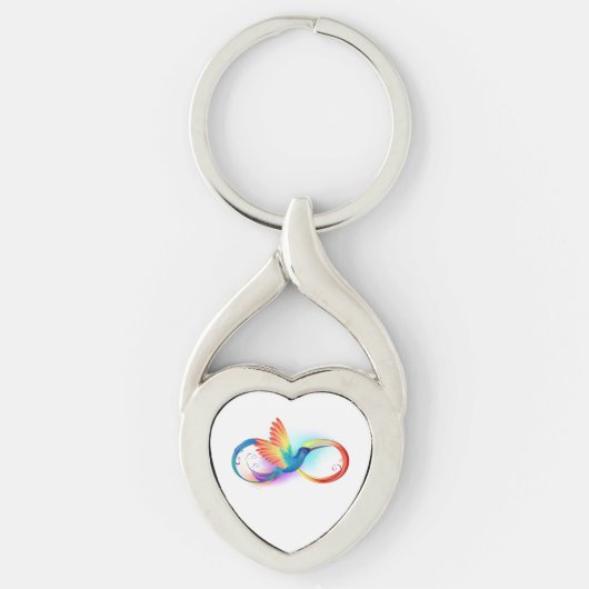 Regenboogvogel met oneindige symbolen sleutelhanger (Voorkant)