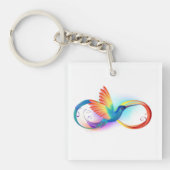 Regenboogvogel met oneindige symbolen sleutelhanger (Voorkant)