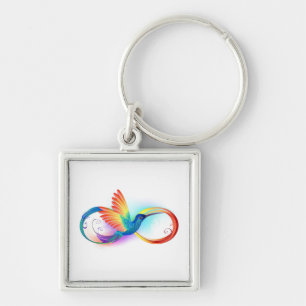 Regenboogvogel met oneindige symbolen sleutelhanger