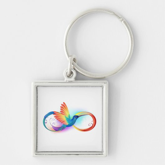 Regenboogvogel met oneindige symbolen sleutelhanger (Voorkant)