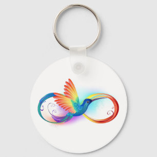 Regenboogvogel met oneindige symbolen sleutelhanger