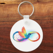 Regenboogvogel met oneindige symbolen sleutelhanger (Voorkant)