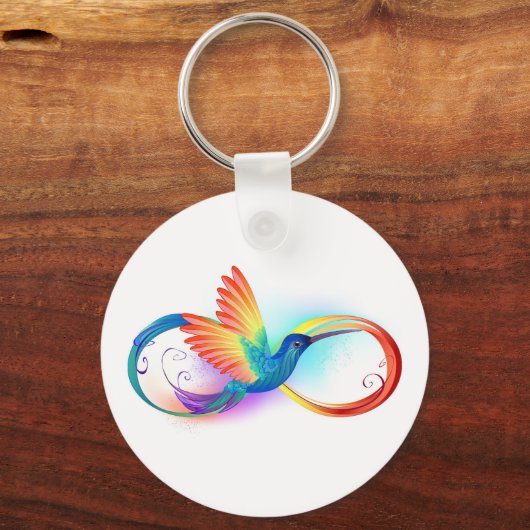 Regenboogvogel met oneindige symbolen sleutelhanger (Voorkant)