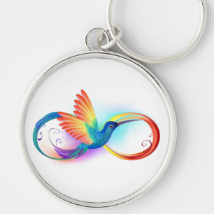 Regenboogvogel met oneindige symbolen sleutelhanger