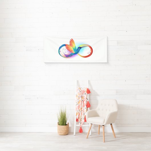 Regenboogvogel met oneindige symbolen spandoek (Insitu)