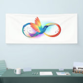 Regenboogvogel met oneindige symbolen spandoek (Beurs)