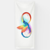Regenboogvogel met oneindige symbolen spandoek (Verticaal)