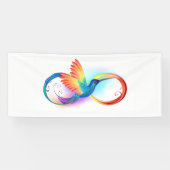 Regenboogvogel met oneindige symbolen spandoek (Horizontaal)