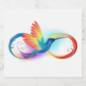 Regenboogvogel met oneindige symbolen sparkling wijnetiket (Enkel label)