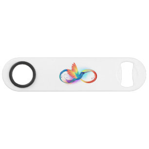 Regenboogvogel met oneindige symbolen speed flessenopener